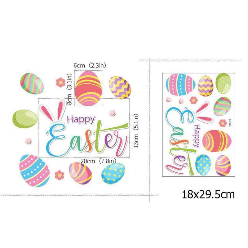 

Easter Bunny Window Stickers Decorations cute Rabbit Eggs Carrot Chick Wall Sticker easter Home Party Ornaments Window Clings