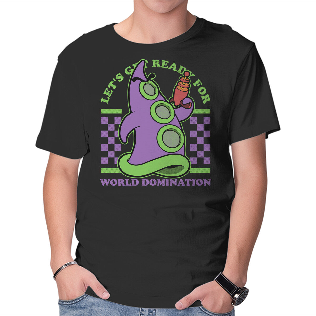 Unisex Crew Neck T-Shirt World Domination Ready Graphic Short Sleeve Casual Tee XS