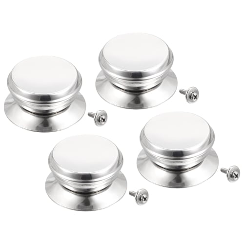 uxcell Universal Pot Lid Knobs, Stainless Steel Replacement Knobs, 62x56x28mm, for Pot Lids, Pack of 4