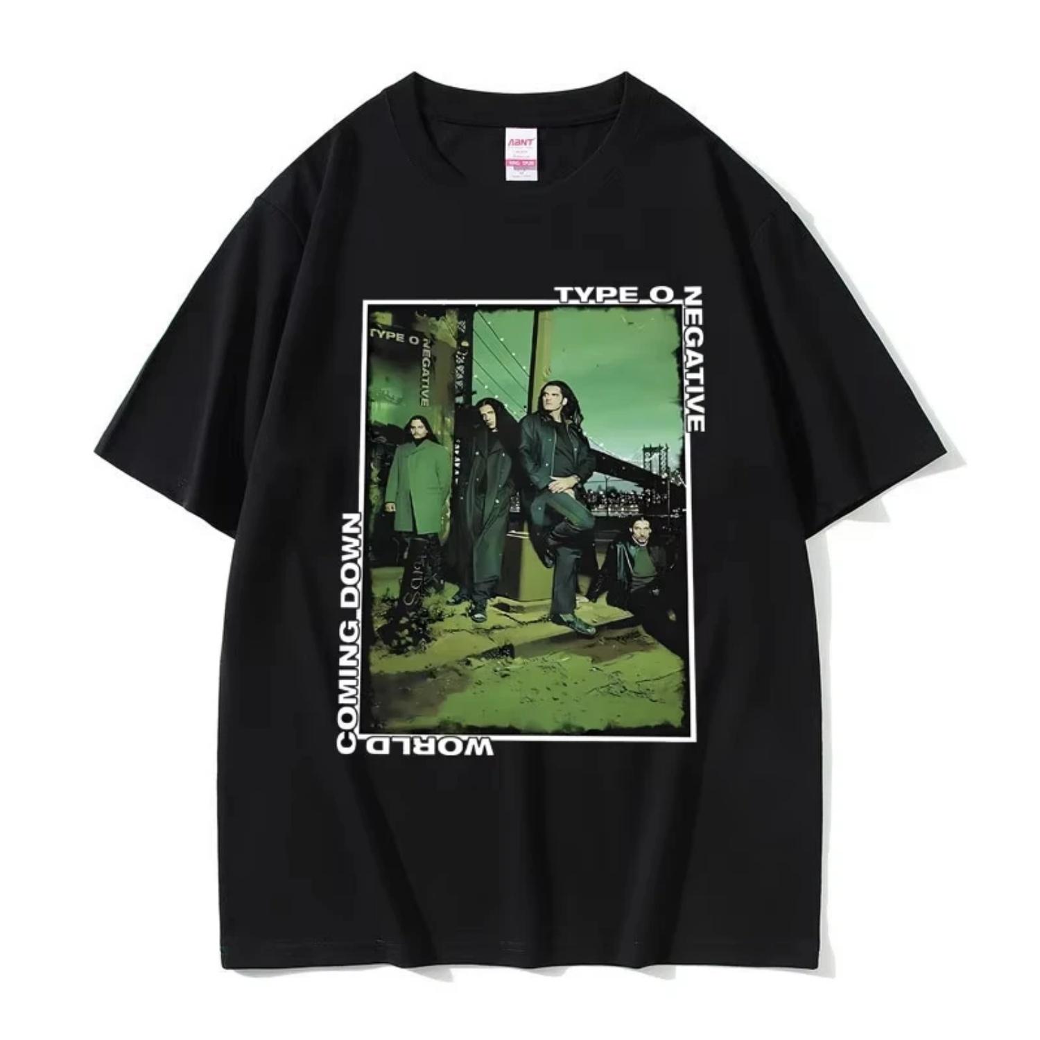 

Rock Band Type O Negative Everything Dies World Coming Down Summer Fun Prints T Shirts Men Gothic Tshirt Men Oversized T-shirts S чёрный