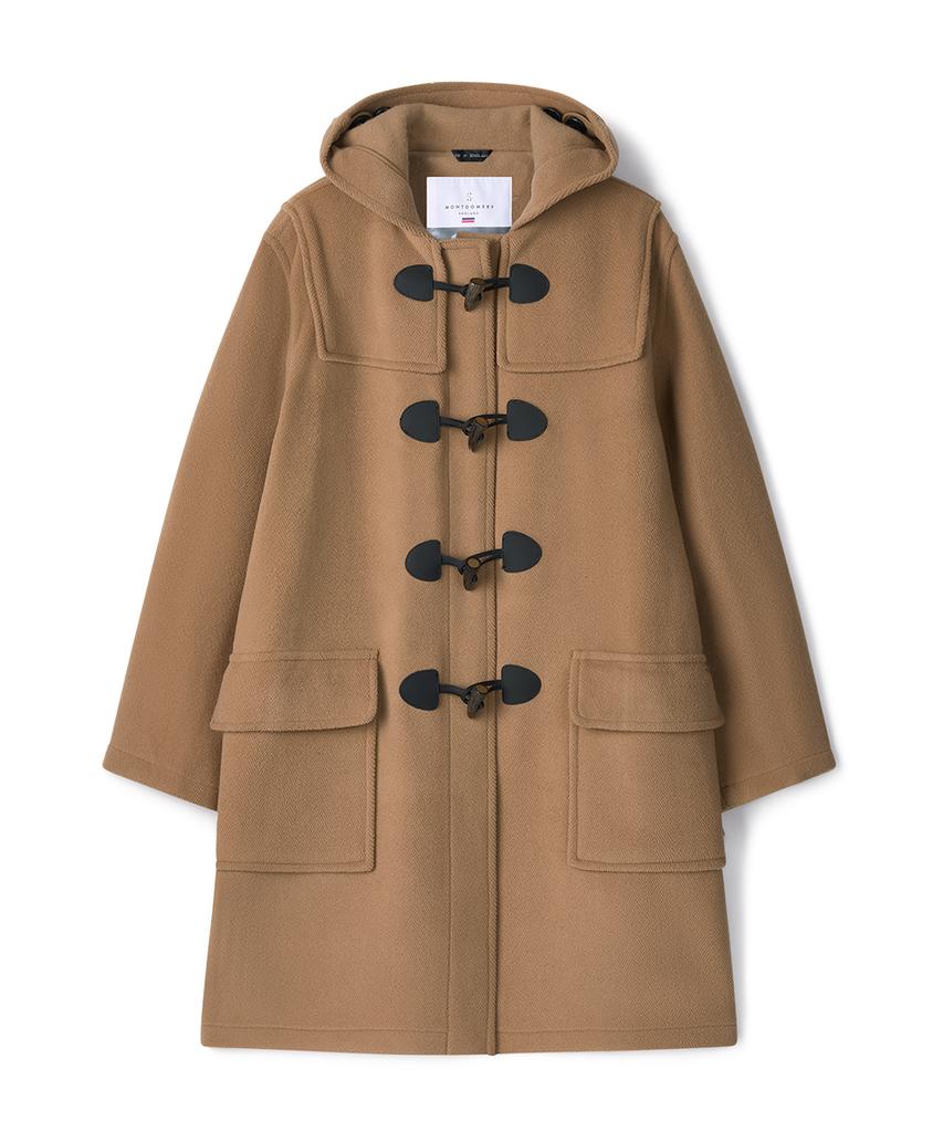 Montgomery Classic Herringbone Duffle Coat With Horn - Camel