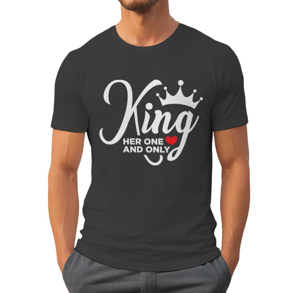 King Queen Hisher One And Only Print T Shirt Valentines Day Gifts Shirts Unisex Unisex King Queen Crown Couple Matching Tshirts
