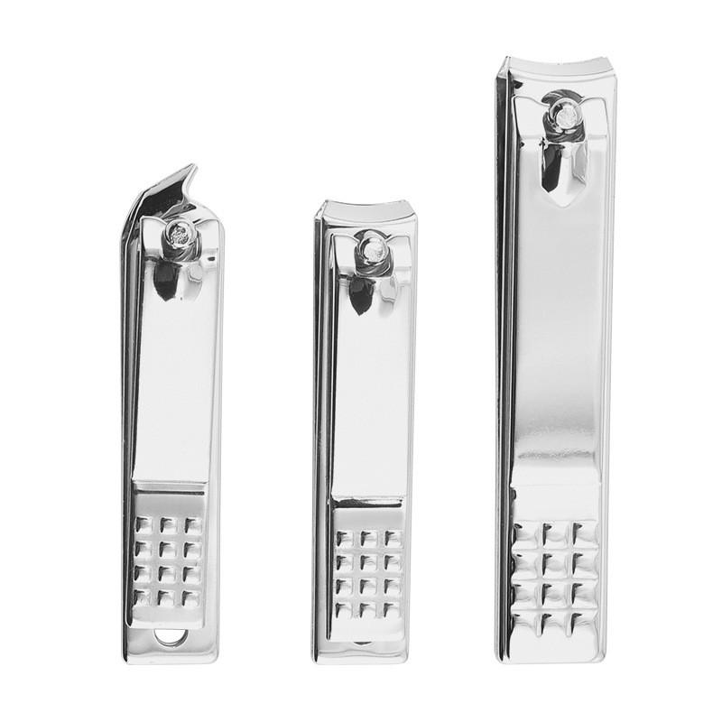 Stainless Steel Nail Clippers Set - Large Small Angled Tip Trimmer Home Use Manicure Pedicure Tools