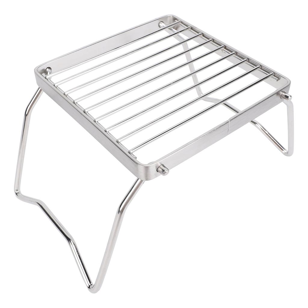 Camp Grill with Foldable Legs Stainless Steel Portable Camping Stove Grill Rack Campfire Stand for