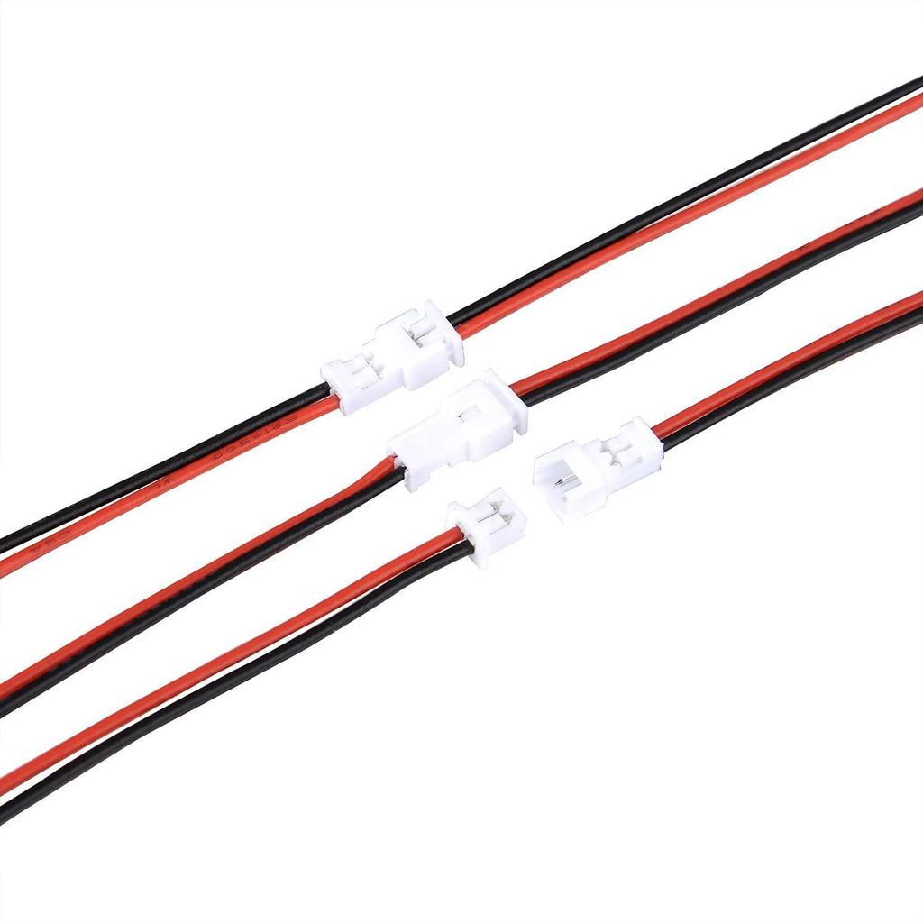 JST 1,25mm Steckerset – 40 Stück (20x Männlich/Weiblich) | 80/100mm Drähte | Ideal für RC, LED, Batterieverkabelung – Rot
