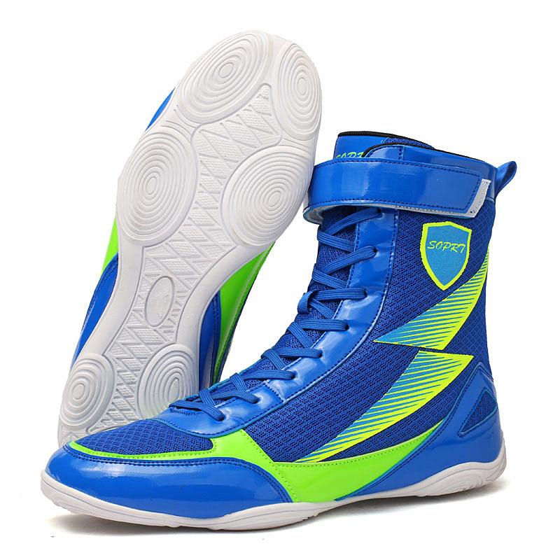 

Professional Wrestling Boots Men’s High Top Boxing Shoes Non-slip Wrestling Sneakers Breathable Knit Gym Training Fighting Boots 39