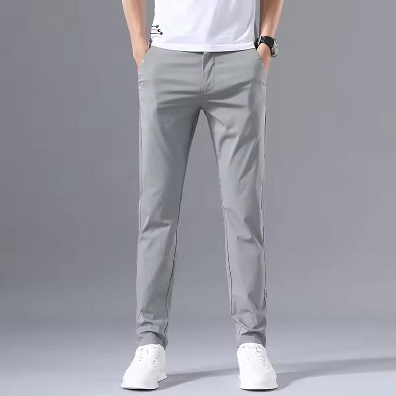 Spring Autumn Thin Slim Men Casual Pants Classic Business Cotton Stretch Golf Trousers Male Clothing Pants