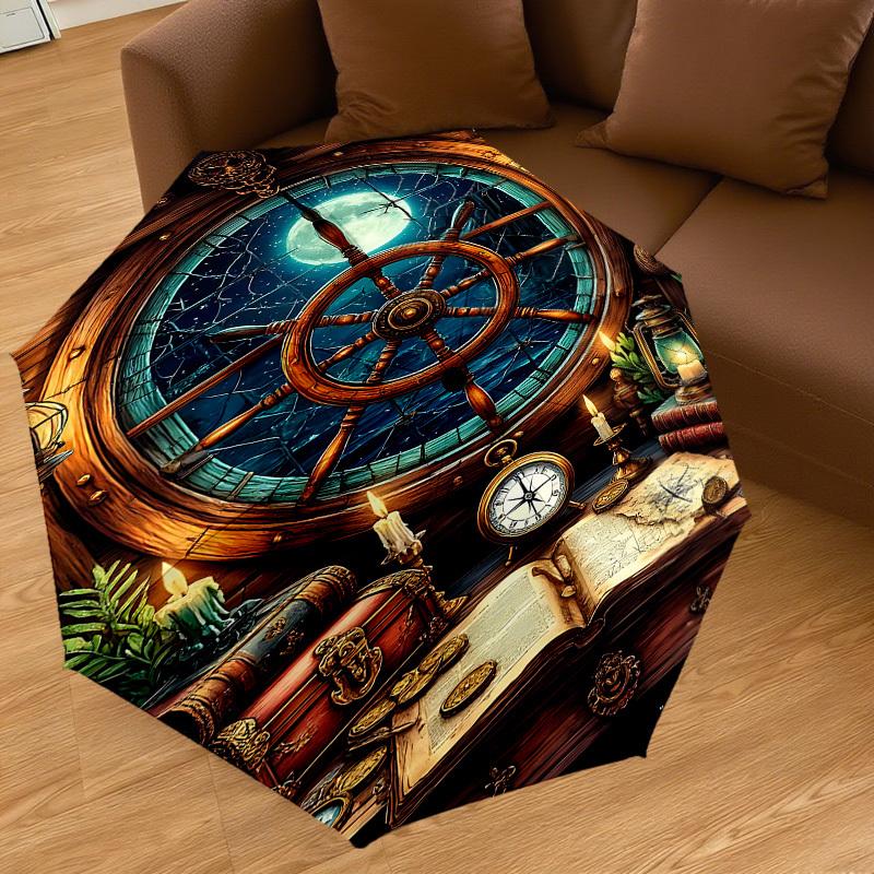 1PC Pirate Treasure Umbrella-8-Rib Reinforced, Automatic Open, Lightweight & Durable, Fashion Accessory for Outdoor, J0339