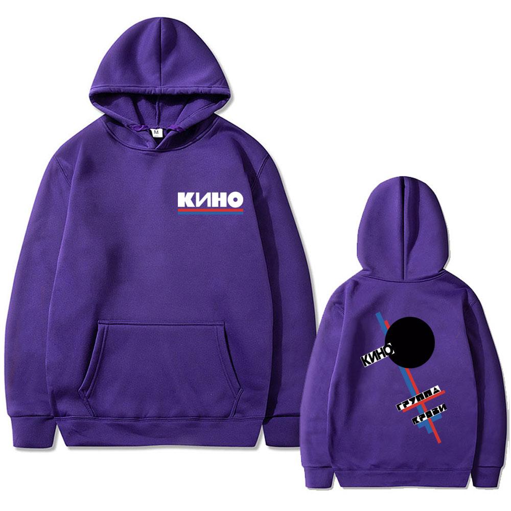Limited Legendary Russia Rock Band Viktor Tsoi Kino Blood Type Print Hoodie Men Women Casual Oversized