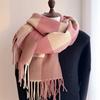 Exquisite The Striped Checkered Large Shawl Exudes An Elegant and Noble Style. It Is A Warm Autumn and Winter Scarf with A High End Touch 