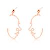 Alloy Face Elegant Earrings For Women Modern Cartoon Expression Design Jewelry