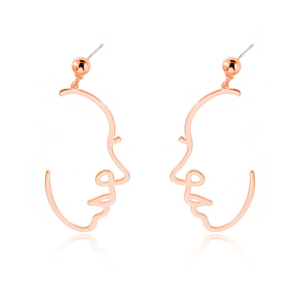 Alloy Face Elegant Earrings For Women Modern Cartoon Expression Design Jewelry
