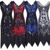 Amazon Wish Foreign Trade Hot 1920S Retro Formal Dress Handmade Beaded Sequins Tassel Evening Dress Plus Size