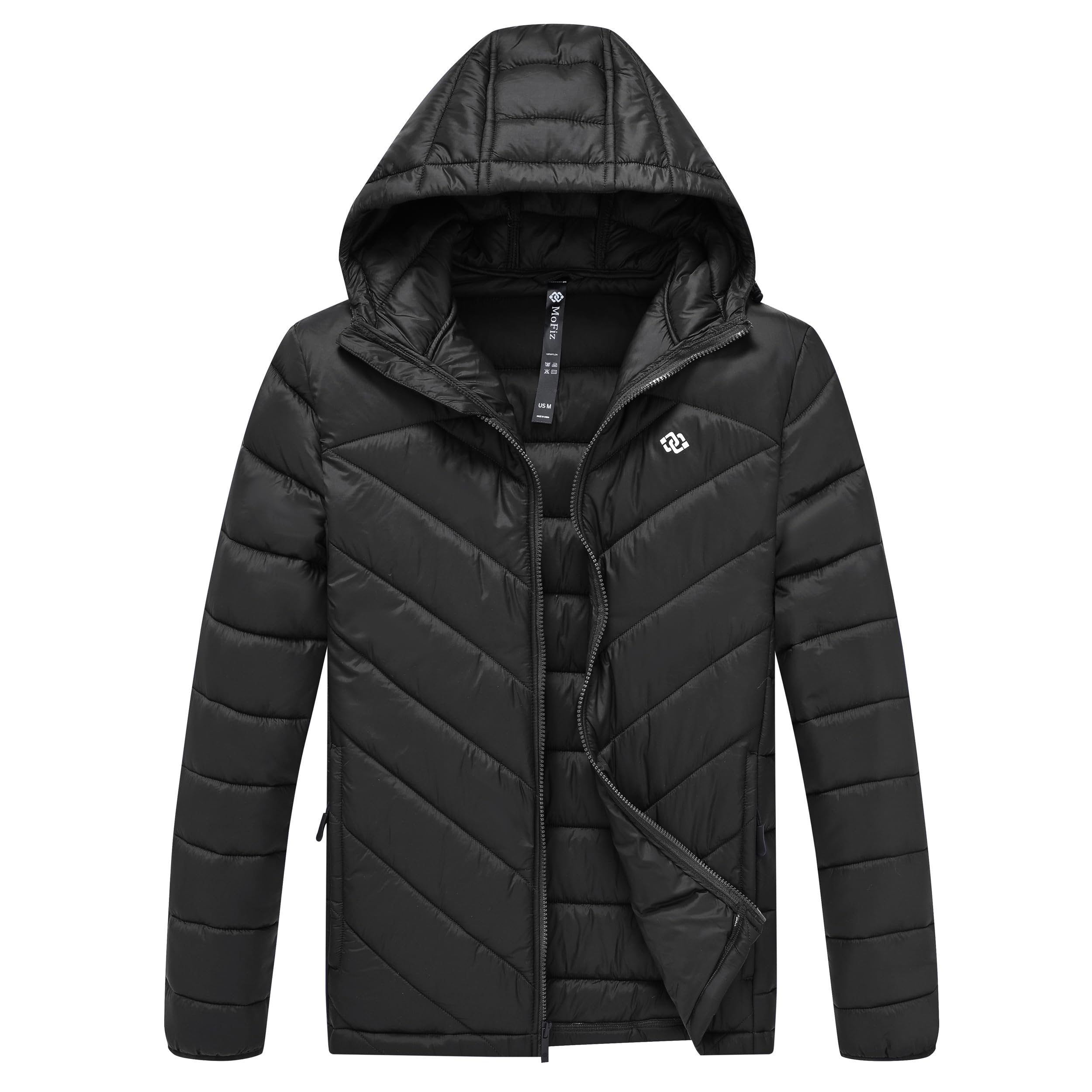 

MoFiz Пуховик Горный и Теплый для и Доступный в Однотонных Цветах и Простой Доступный в Больших Размерах для и Зимняя Мужская Парка, Легкий, Ветрозащитный,