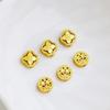 18k Gold Plated Matte Four-Leaf Clover Hollow Spacer Bead for DIY Retro Accessories.