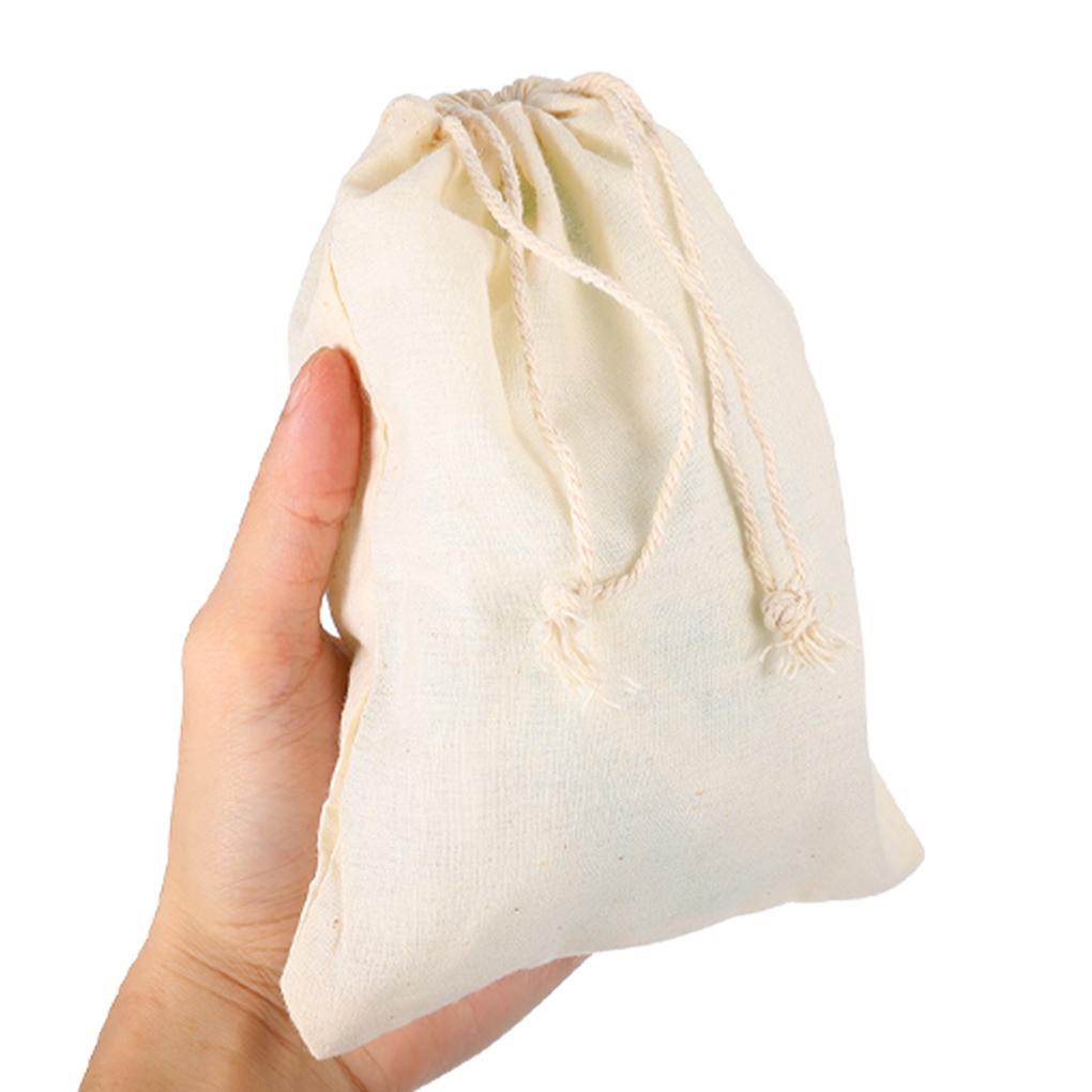 Drawstring Bag Cotton Linen Jewelry Storage Pouch Wedding Party Gift Holder Portable Herb Organizer