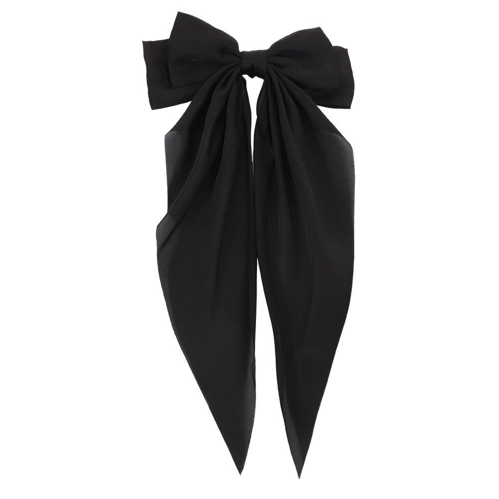 Elegantní saténová spona do vlasů s velkou mašlí pro vysoký drdol z poloviny nahoru