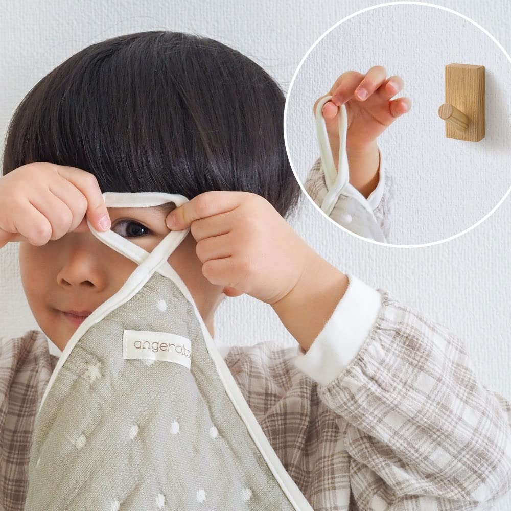 Angerolux Nursery Hand Gauze with Made In Moss Gray Towel, 6-Layer Loops, Japan,