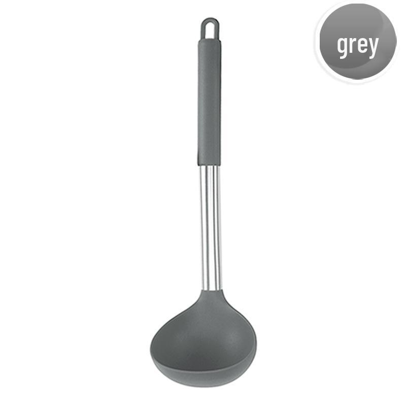 Black Stainless Steel & Silicone Handle 15-Piece Kitchen Utensil Set with Storage Bucket