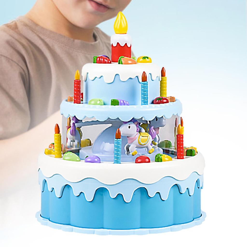 Birthday Cake Play, Making Wishes, Glowing Candles, Interactive Toy, Blowing Out Singing