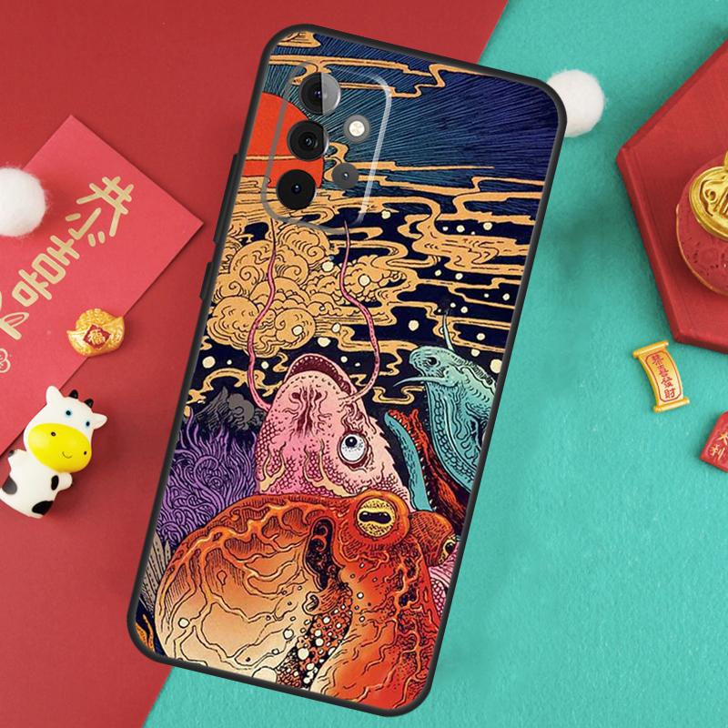 Japanese Style Art Japan Case For Samsung Galaxy A13 A33 A53 A15 A25 A35 A55 A54 A34 A14 A71 A51 A12 A32 A52 Cover