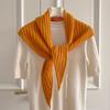 Australian Wool Knitted Triangle Scarf Women Winter Solid Color Scarf Windproof Thick Warm Neck Protection Scarves