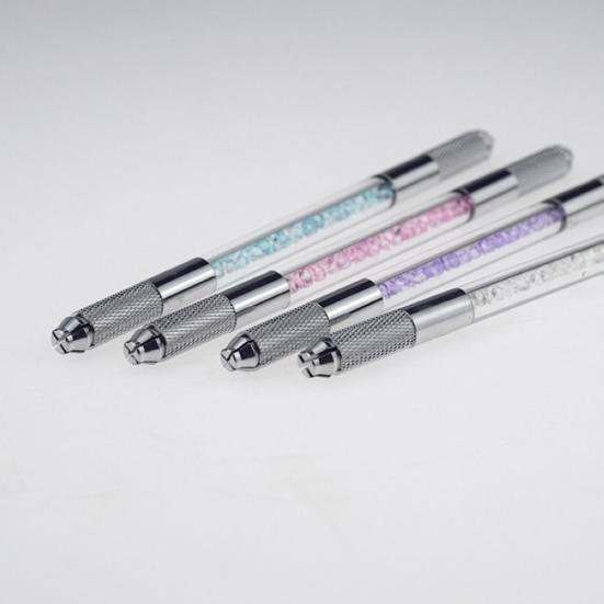 Manueller Microblading-Doppelkopf-Strassgriff-Permanent-Augenbrauen-Tätowierungsstift