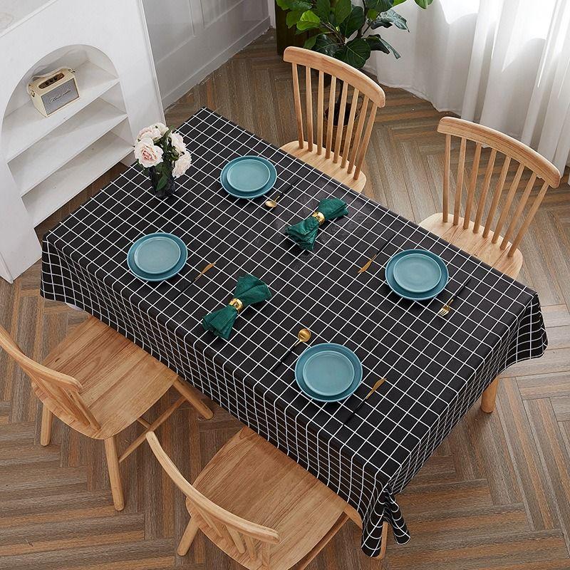 

ПВХ Скатерть Водонепроницаемая и Маслостойкая Не требующая стирки Пасторальная Настольная Высококачественная Скатерть для Обеденного Стола Кофейный Столик Настольная Подкладка Ins Стиль Прямоугольная 90*140