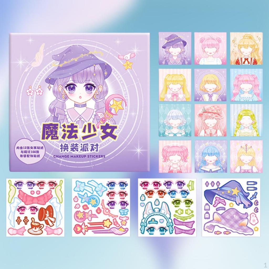 12 Count Princess Face Sticker Craft for Kids Birthday Activities