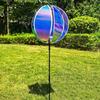 Glitter Stripe Windmill Rainbow Effect Durable Plastic Reflective Pinwheels Colorful Film With Stakes Rotating Sphere Patio Farm