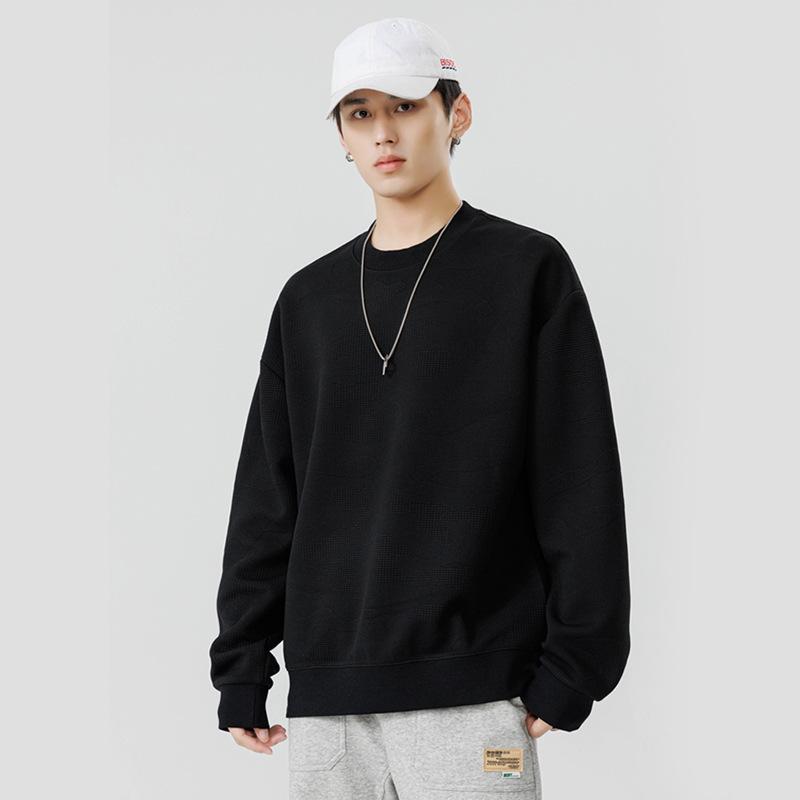 Herren Langarm-T-Shirts, Herren Sweatshirts, Vielseitige lockere Rundhals-Studenten-Innentops und Unterhemden für Herren für Frühling und Herbst