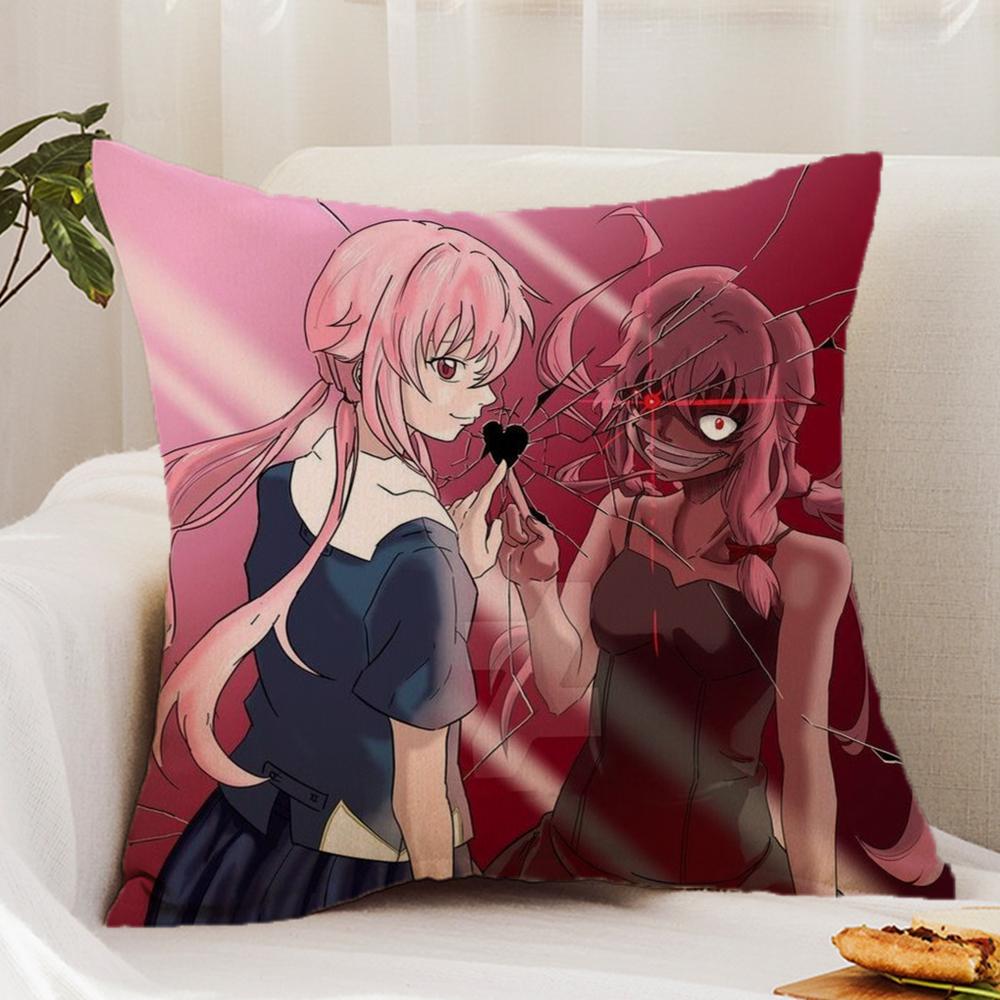 M-Mirai N-Nikki Cushion Cover Premium Comfort Reversible Pillow Cover - Dual - Use Design for Home & Car