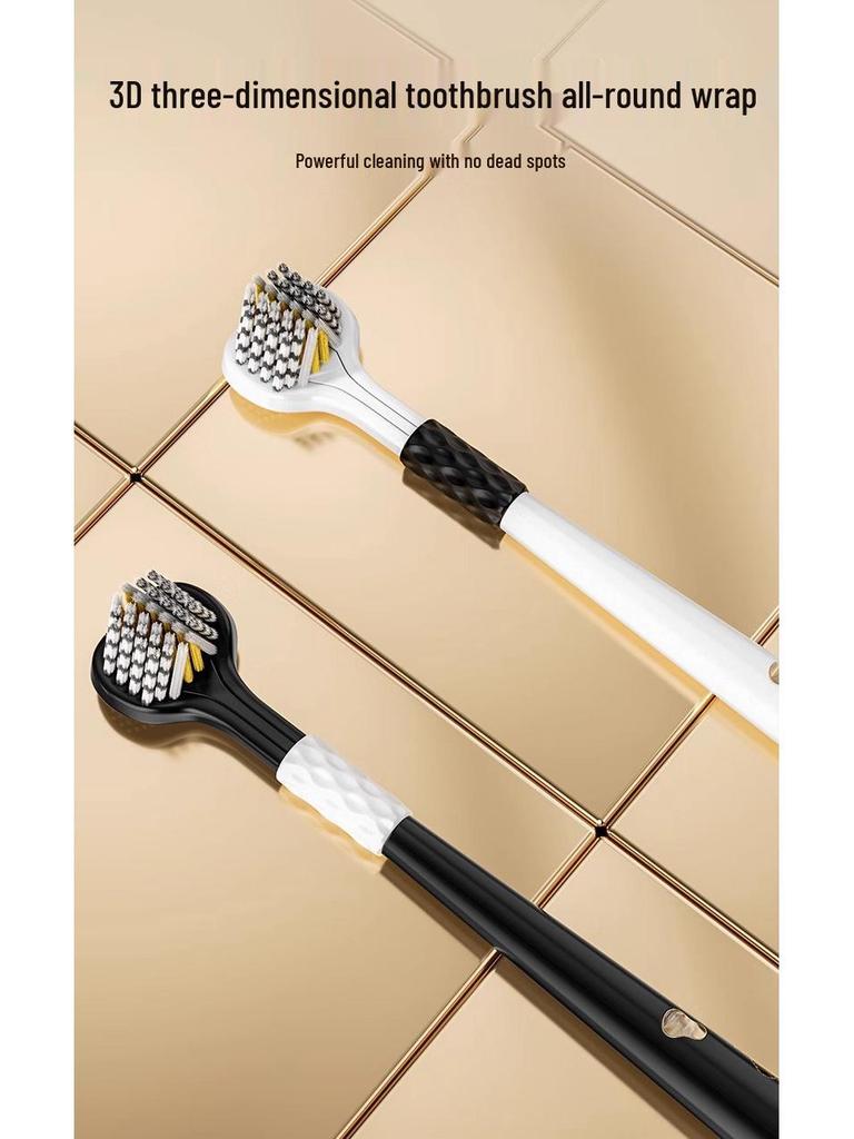 Brosse à Dents Adulte à Soies Douces Triple Face pour Hommes et Femmes - Lot Familial en Forme de U