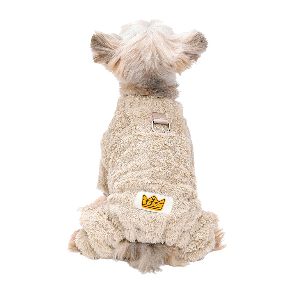 

Теплые мягкие комбинезоны для собак средних и маленьких собак, кошек, осень-зима с D-образным кольцом, свитер для щенков, одежда для чихуахуа, йоркширский терьер, пальто, костюм XS коричневый