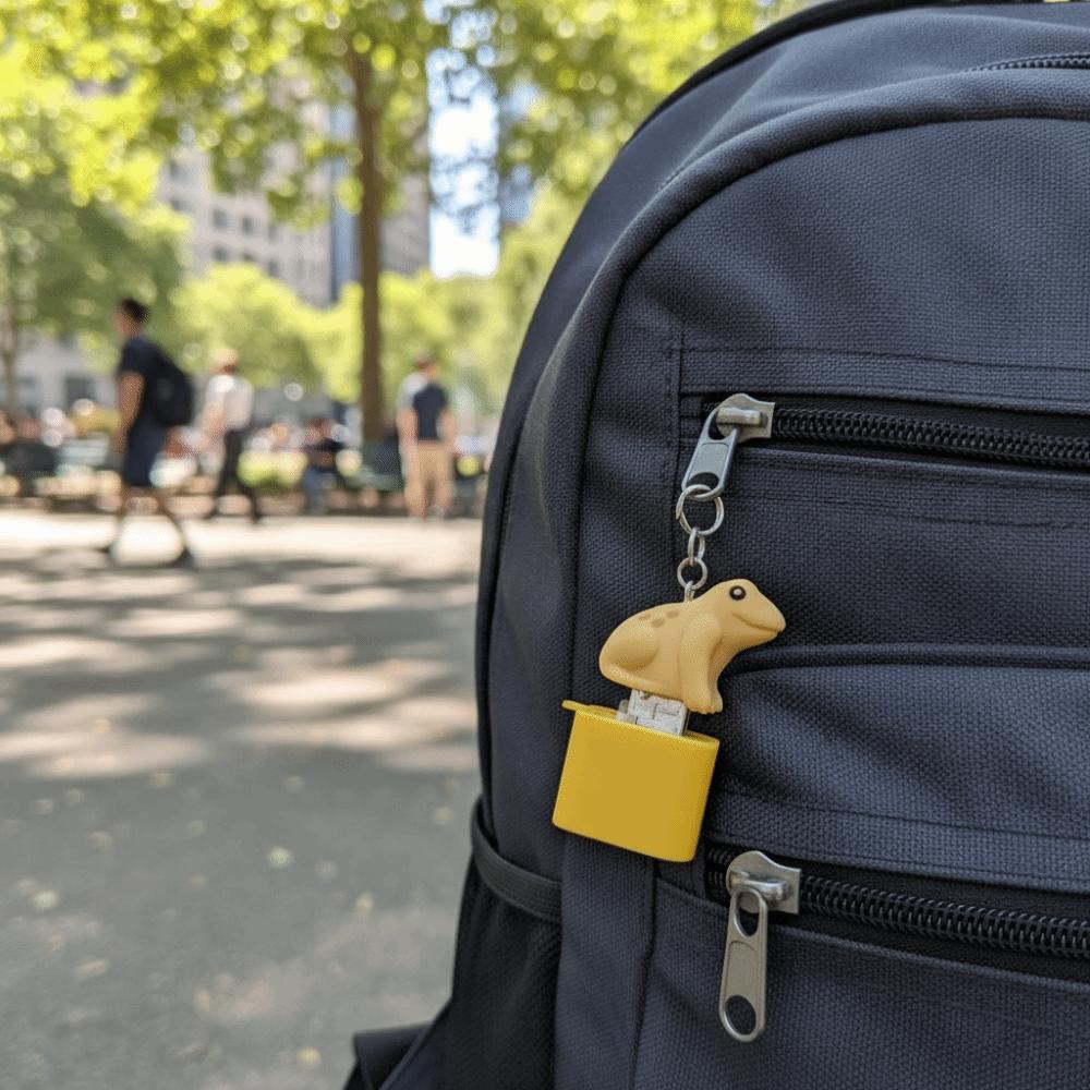 Plastic Croaking Frog Keychain Fingertip Button Electronic Keychain  Children Adult