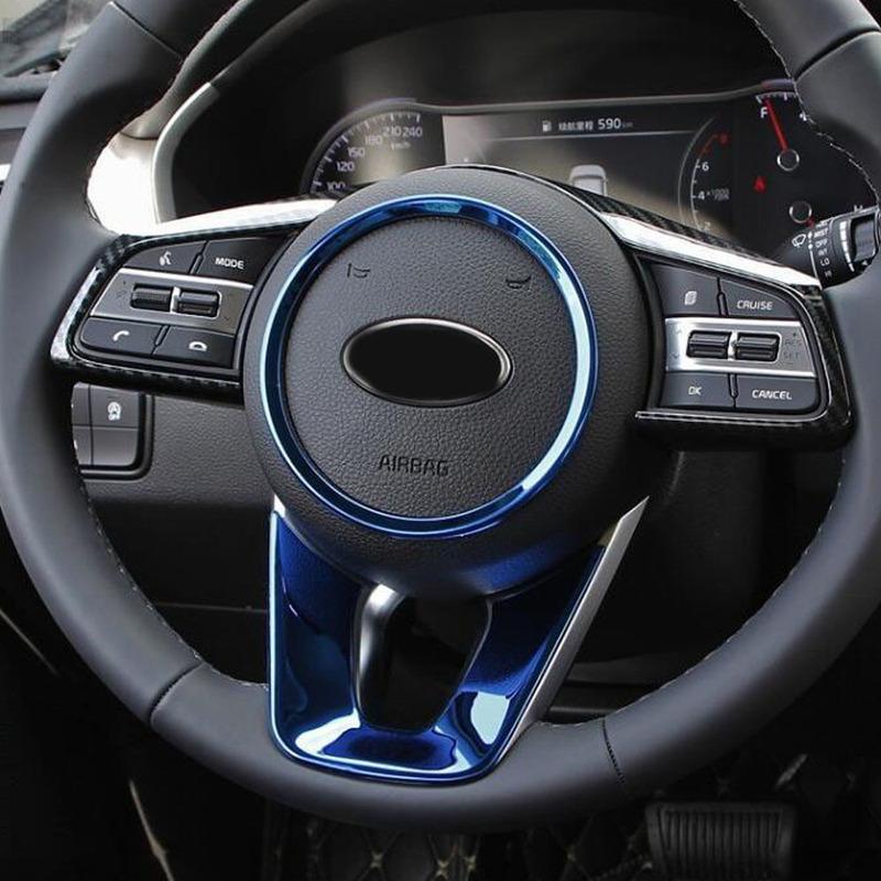 For Kia K3 Forte Cerato     Car Styling Cover Steering Wheel Bottom Interior Kit Trim Frame Lamp Hood Stick