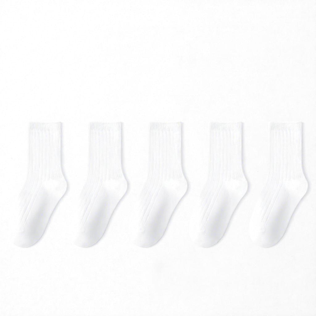 Children's Crew SocksCotton Anti-Bacterial Seamless Spring/Autumn Boys' Girls' School Sports Socks White Black Gray