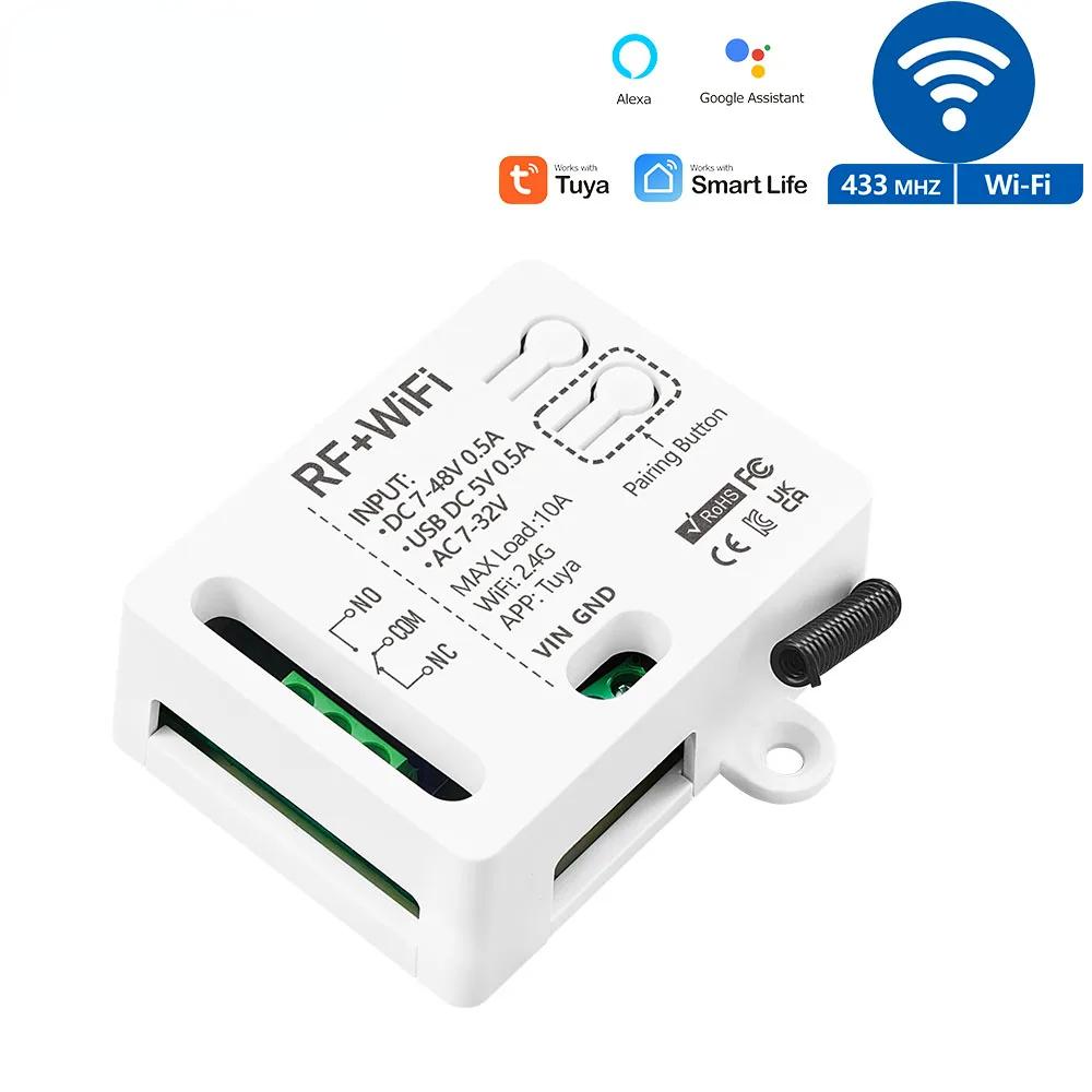 Tuya Wifi Smart Switch Module AC DC 7V 12V 24V 48V USB 5V RF 433mhz Remote Control 1/2 Channel Relay For Alexa Google Home