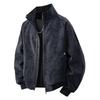 Men's Retro PU Leather Jacket with Stand Collar - Trendy, Versatile, Loose Fit for Spring and Autumn with Plus Velvet Casual Design.