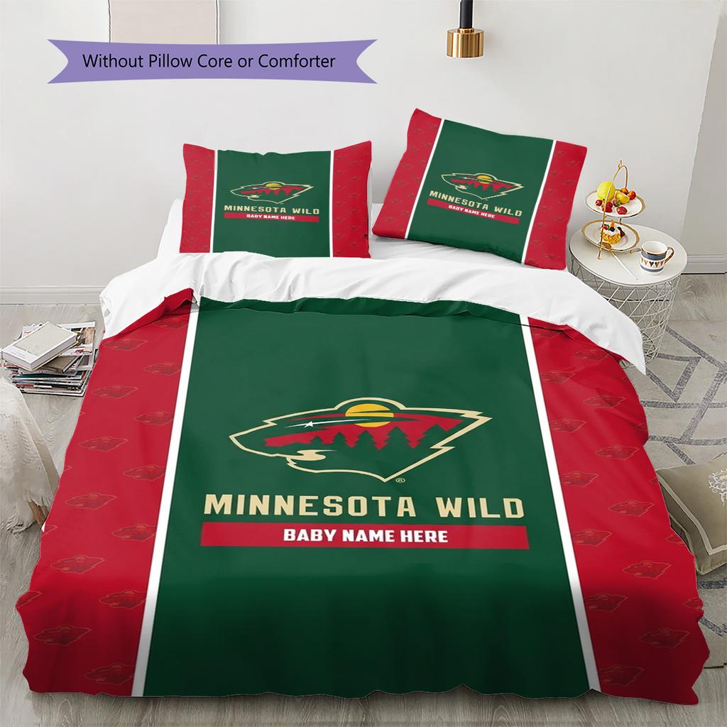 Minnesota Wild Pattern Bedding Set Quilt Cover Pillowcase Home Decor Gift (1 * Duvet Cover + 2 * Pillowcase, Without Core)