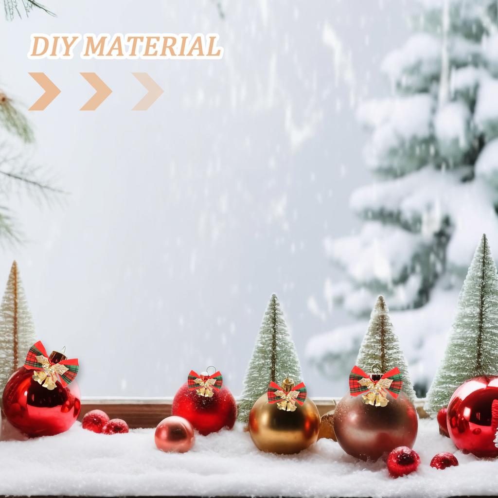 6Pcs Christmas Bell Mini Bowknot Decoration Creative DIY Material for Tree Hat Party Home Adornments Bow-Knot Decor