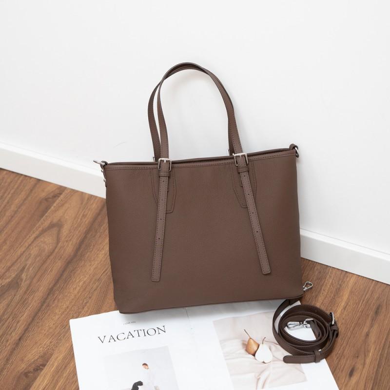 Real Leather Women s Bag Large Capacity Tote Minimalist TOGO Top Layer Cowhide Handbag Crossbody 34x12x25CM кофейный