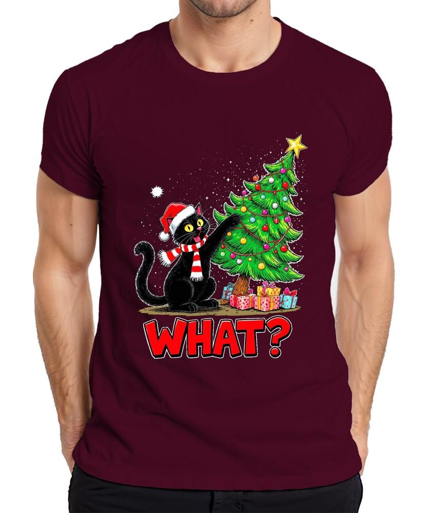 What Black Cat Christmas Funny Xmas Tree Gifts Unisexs Tshirt