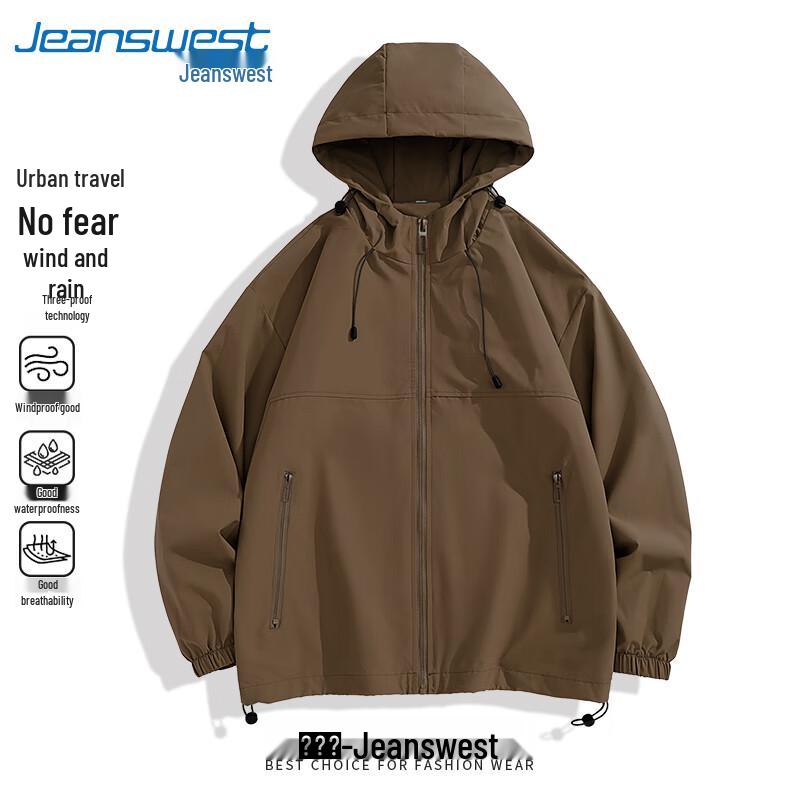Jeanswest Men's Outdoor Windproof Waterproof Hooded Jacket