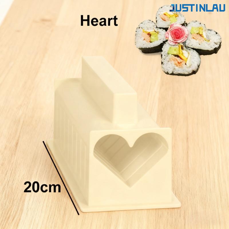 DIY Round Sushi Mold Love Sushi Maker Square Sushi Cutting Rice Ball Tool Set Rice Ball Mold