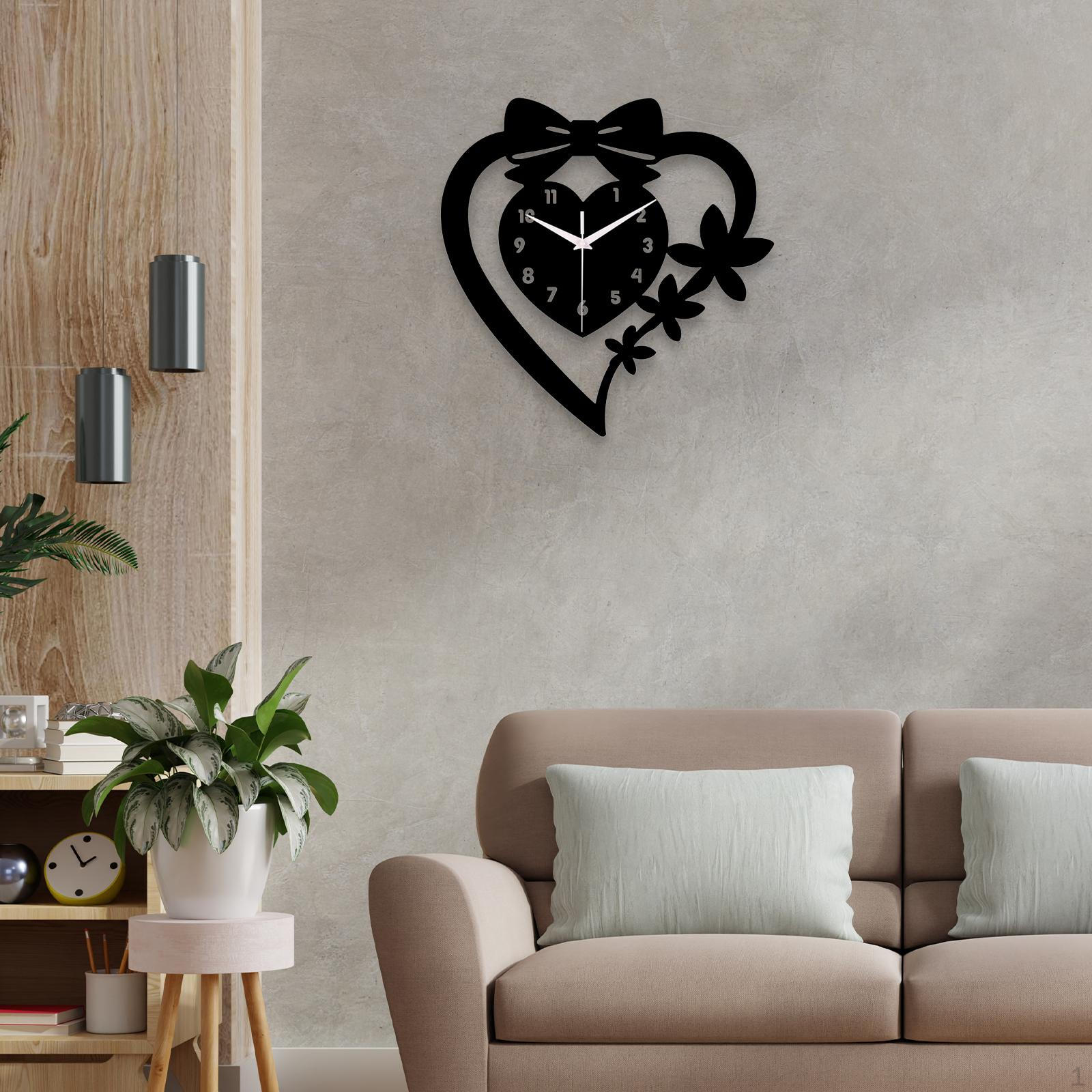 

Clock Acrylic Hollow Number Trendy Non Ticking Aesthetic Quiet Hanging for Kitchen Home Decor чёрный