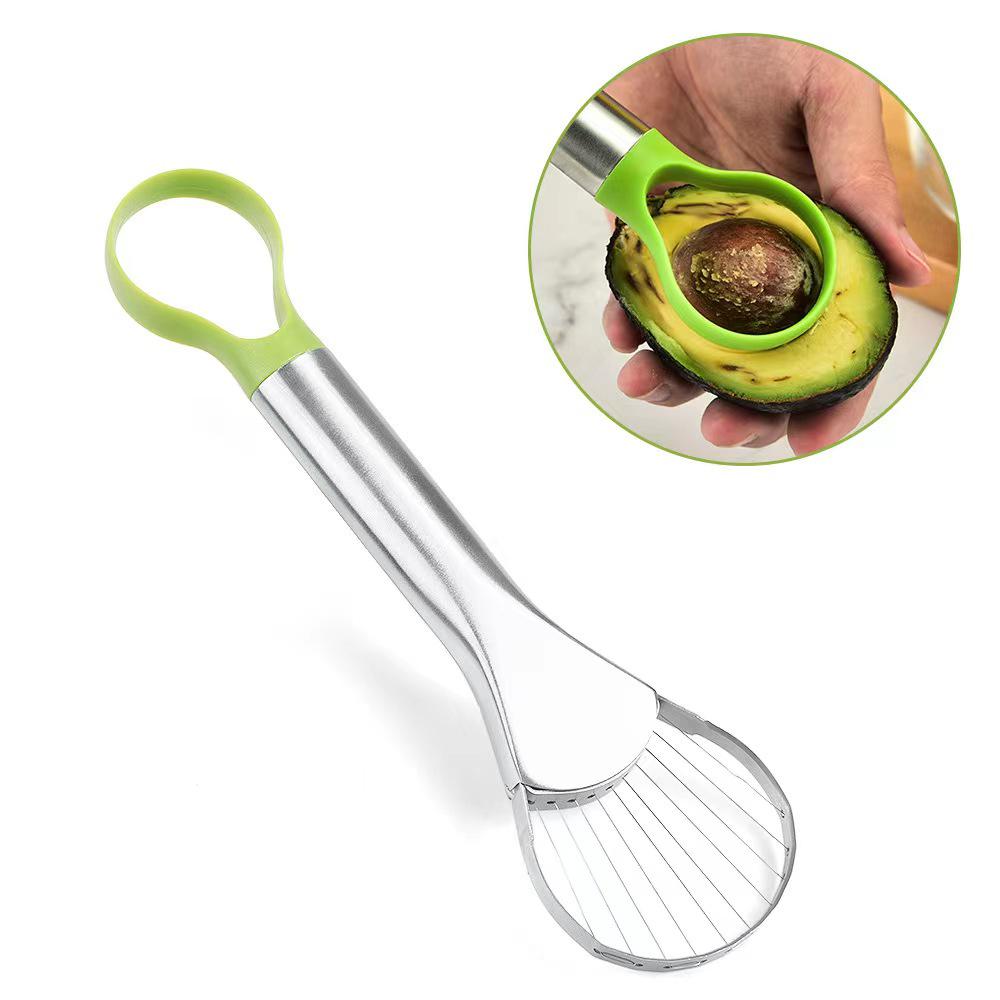 Stainless Steel Avocado and Fruit Cutter with Peach Pitter and Dragon Fruit Slicer