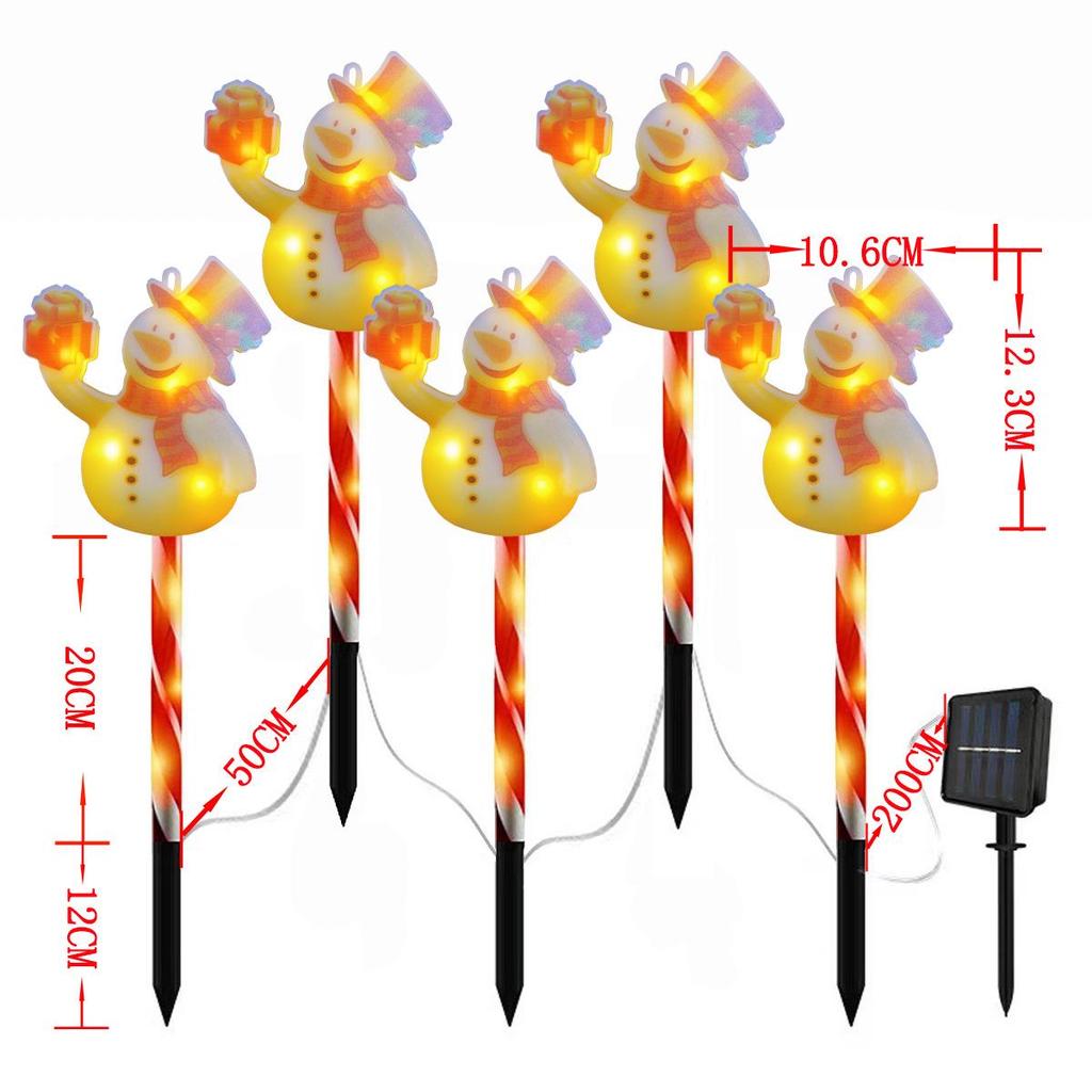 Cross-Border Outdoor LED Solar Ground Insert Christmas String Lights and Road Signs