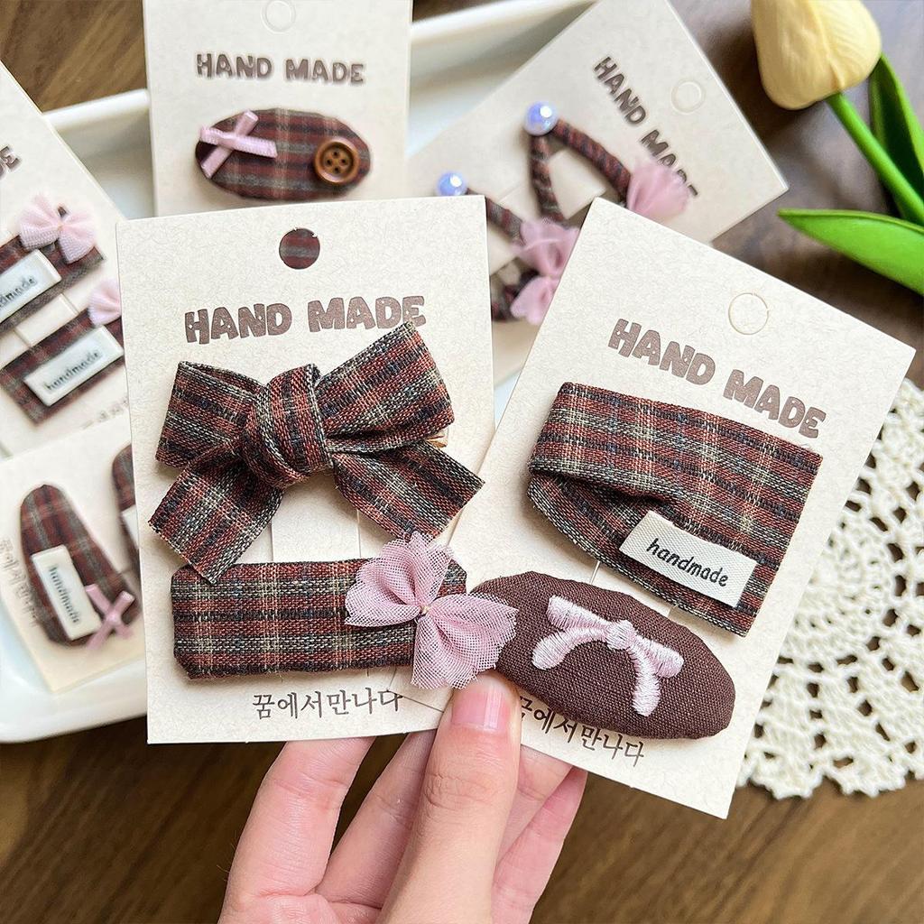 Autumn Winter Korean Retro Bow Hair Clips for Girls & Babies