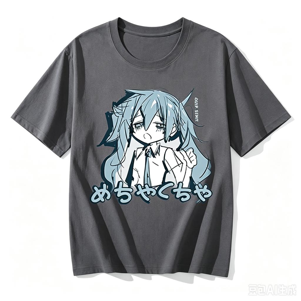 Japanese Y2K Anime T‑shirt Cotton Loose Streetwear Casual Tees Big Size Short‑sleeved Hip‑hop Harajuku Tops For Adults And Kids